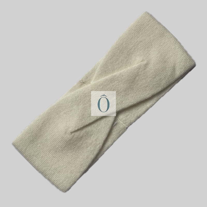 tour de tête blanc écru 100% FIL de cachemire