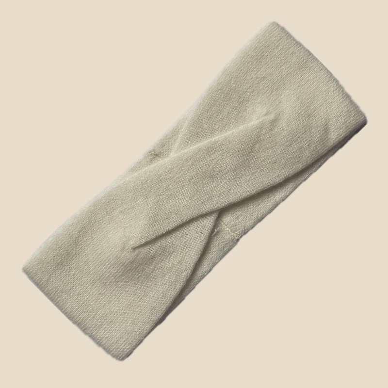 tour de tête blanc écru 100% cachemire