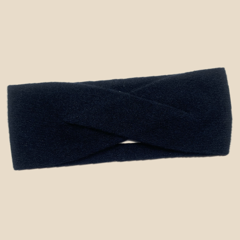 bandeau tour de tête 100%fil de cachemire gris